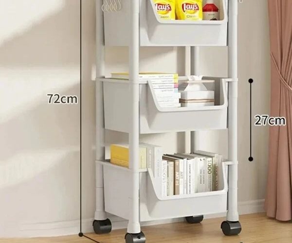 0.99US $ 89% OFF|Trolley Bookshelf Portable Creative Kitchen Storage Rack Living Room Mobile Display Cabinet Corner Movable Bookshelf With Wheels| |   – AliExpress