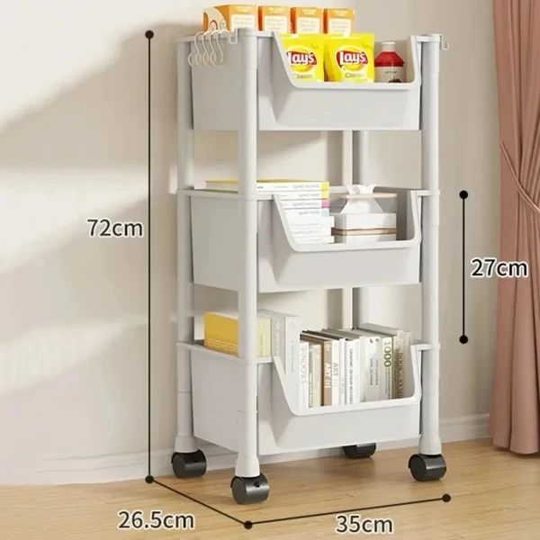 0.99US $ 89% OFF|Trolley Bookshelf Portable Creative Kitchen Storage Rack Living Room Mobile Display Cabinet Corner Movable Bookshelf With Wheels| |   – AliExpress