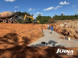 Sinfra inicia obra de aduela entre frigorífico e pesque pague em Juína.