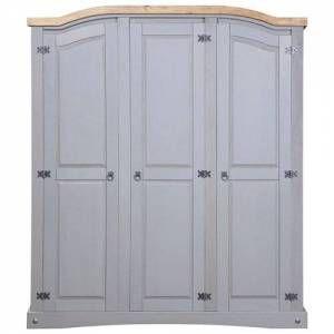 Guarda-roupa de 3 portas Bartsch Brambly Cottage Acabamento: Cinza – Tamanho: 88cm HX 55cm LX 56cm D