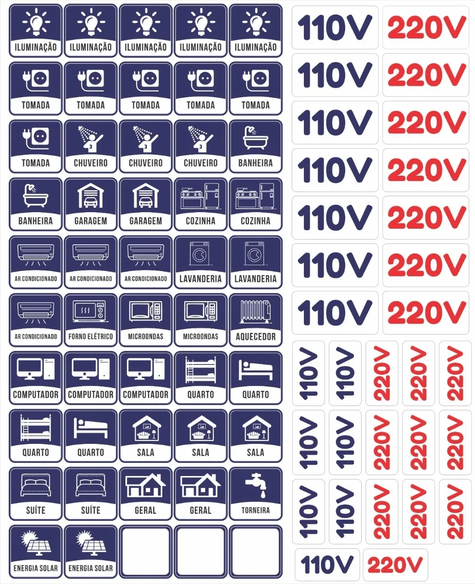Adesivo Quadro Disjuntor Sinalização Energia Quadro De Força – R$ 23,9