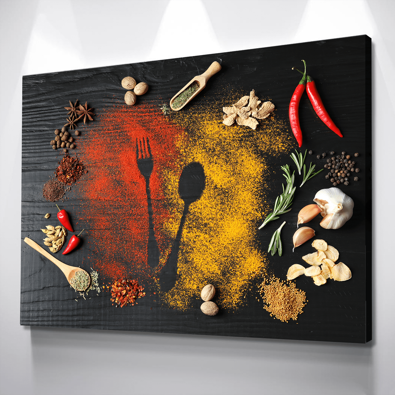 Arte de parede de cozinha | Arte de parede de tela de cozinha | Impressões de cozinha | Arte de cozinha | Especiarias – 1 painel 24×12 / Envoltório de galeria