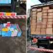 Caminhão frigorífico é flagrado com mais de 2 mil celulares.