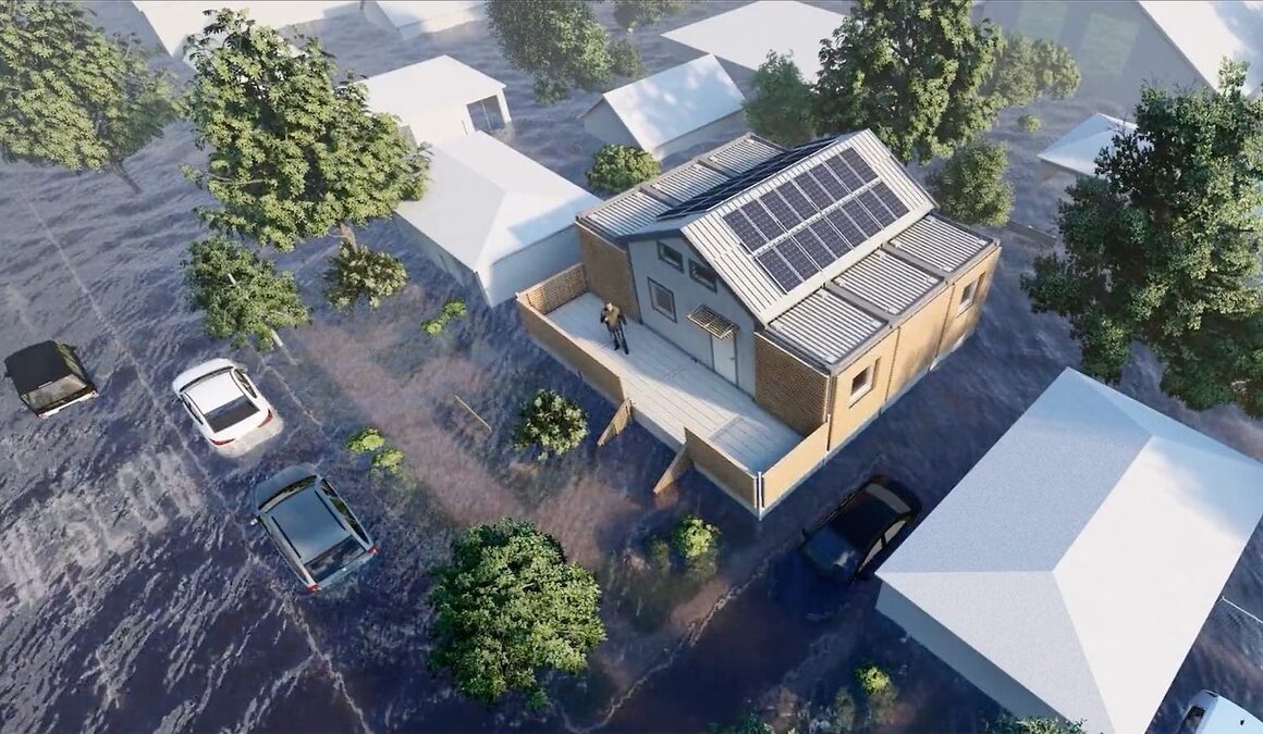 Casas de plástico flutuam em enchentes e resistem a terremotos, projeto une arquitetura e segurança