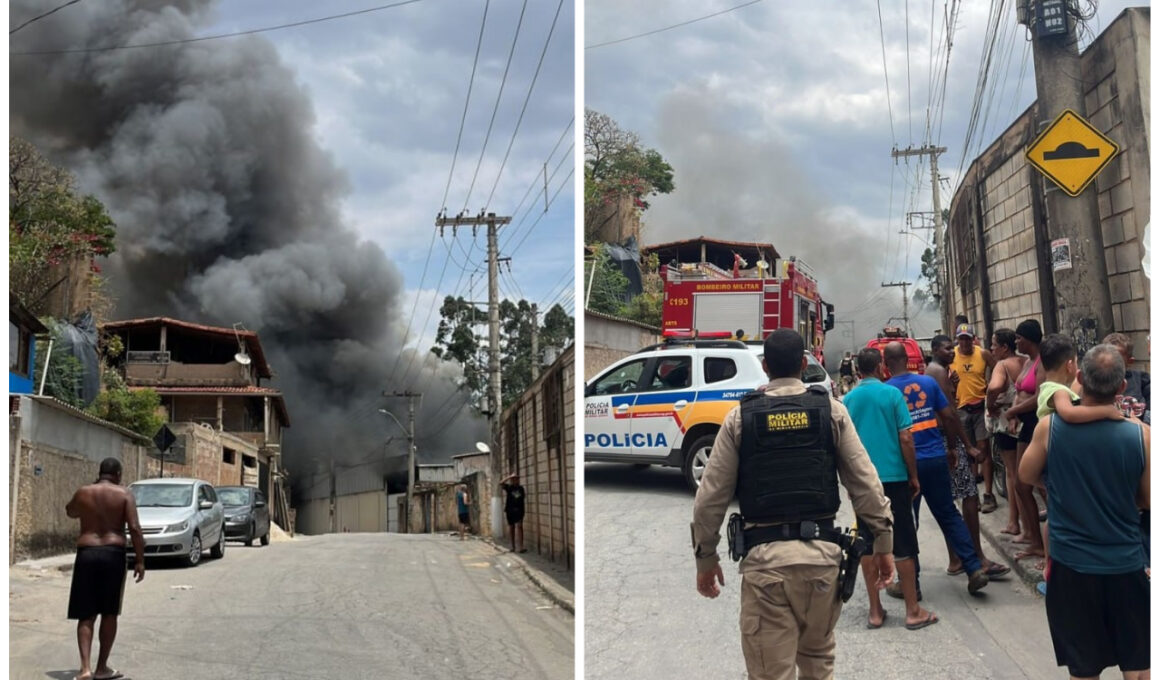 Incêndio atinge frigorífico em Sabará e mobiliza bombeiros