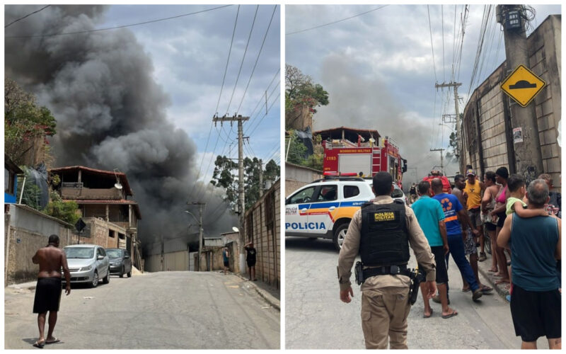 Incêndio atinge frigorífico em Sabará e mobiliza bombeiros
