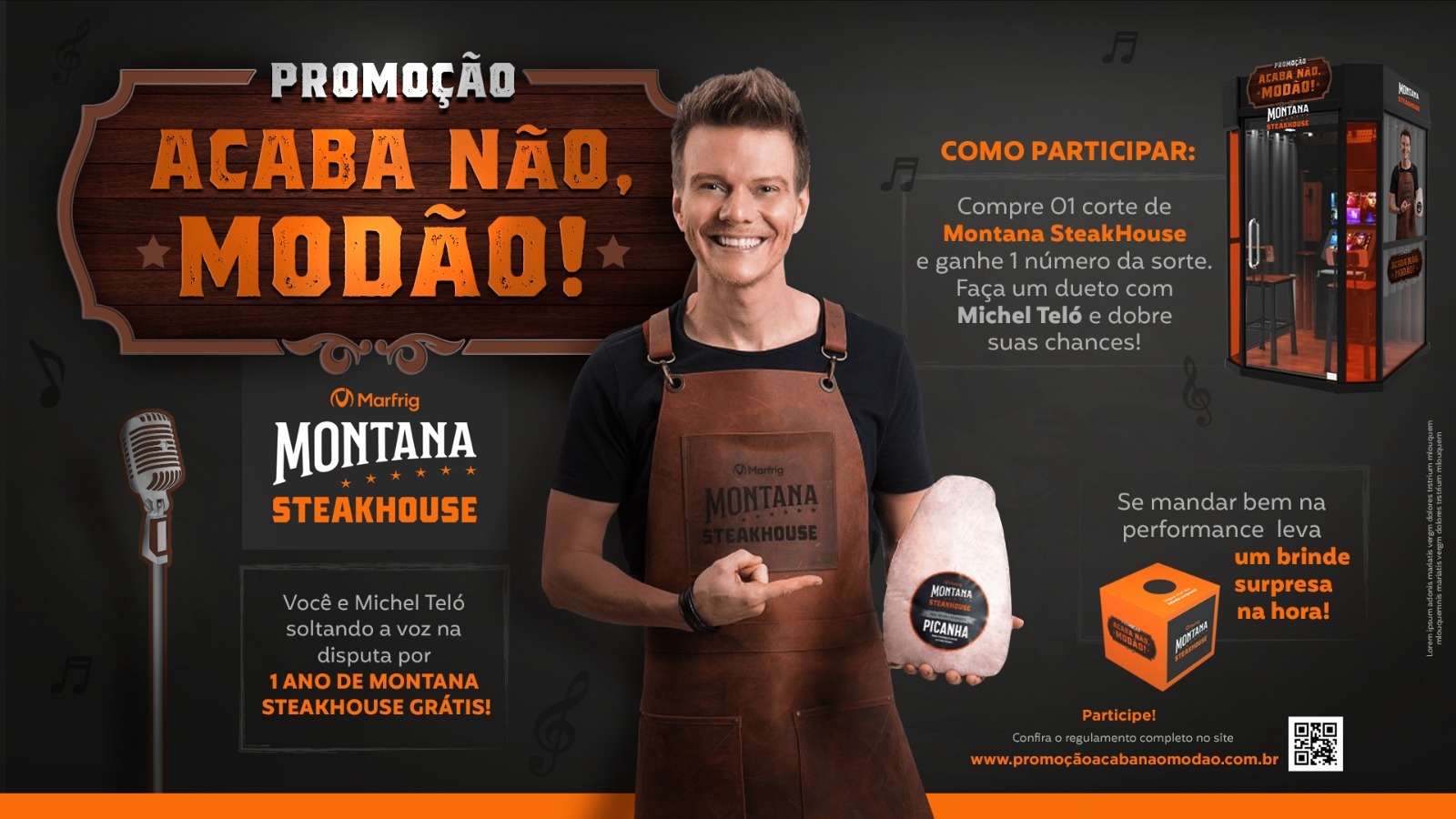 Marfrig e Michel Teló convidam os consumidores a cantar e concorrer a um ano de carne grátis.