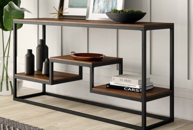 Mesa de console Mercury Row® Abby 63″ 31,5 A x 63,0 L x 15,75 P pol/marromMadeira em preto | 31,5″ A x 63″ L x 15,75″ P | Wayfair