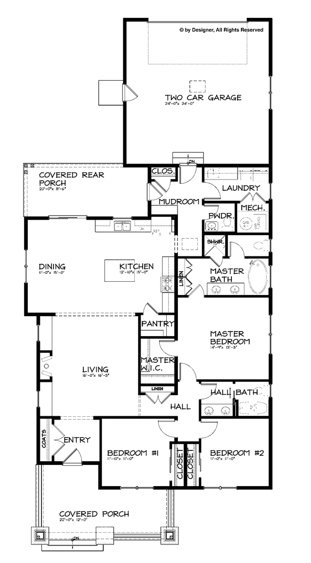 Planta de casa estilo artesão – 3 quartos, 2,5 banheiros, 1833 pés quadrados, planta nº 895-63