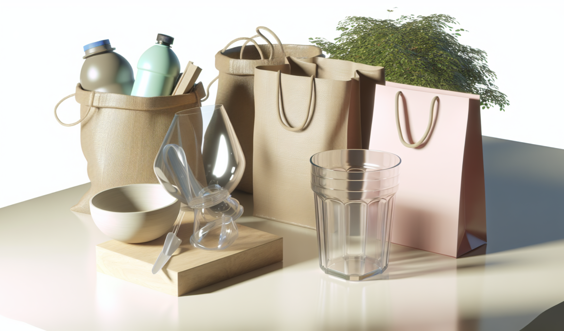 Produtos sustentáveis incluem óculos de plástico reciclado, ecobags e plástico feito a partir do ar