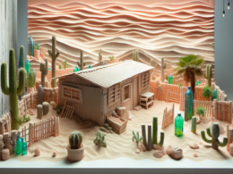 Refugiado desenvolve casas resistentes feitas de garrafas PET para enfrentar as adversidades do deserto.