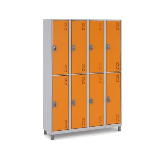 Roupeiro Aço 8 Portas 191X128x40cm Academia Vestiário Tranca – W3