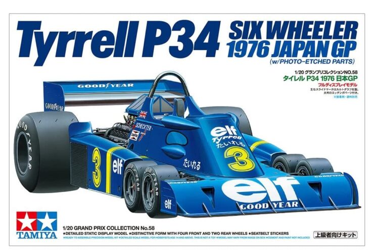 Tamiya 1/20 Grand Prix Collection Series No.58 Tyrrell P34 1976 Japão Gp Modelo de plástico 20058 Cor de moldagem