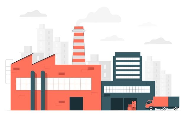 Vetor grátis | Ilustração do conceito de fábrica